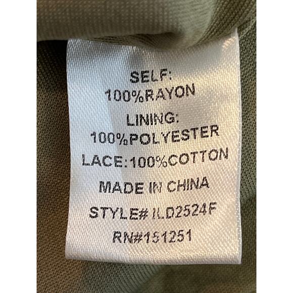 Ivy May Sage Green‎ V Neck Maxi Dress with Lace Detailing Size Medium - Picture 5 of 6